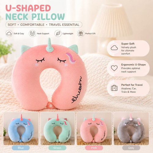 Unicorn U-Shaped Neck Pillow new, soft travel accessory