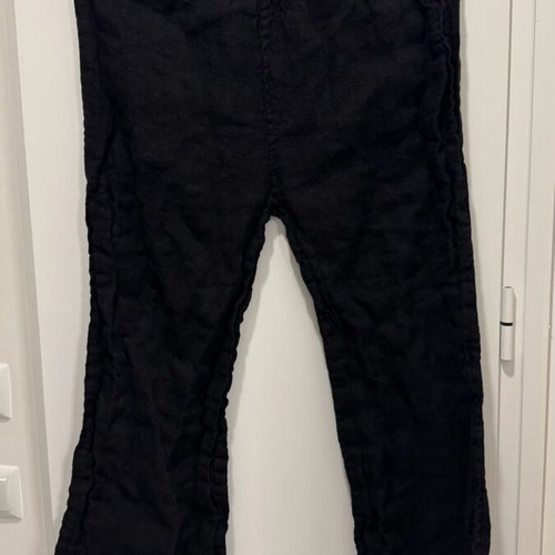 Linen pants black used, wide fit, size M