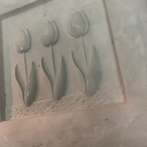 Tulip Flowers Gypsum Relief Used Wall Art 22x22cm