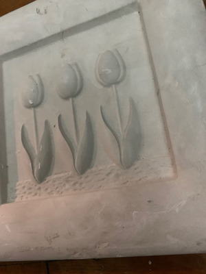 Tulip Flowers Gypsum Relief Used Wall Art 22x22cm