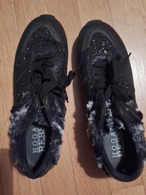 Hogan Rebel women's sneakers size 40 like new with fur and glitter details