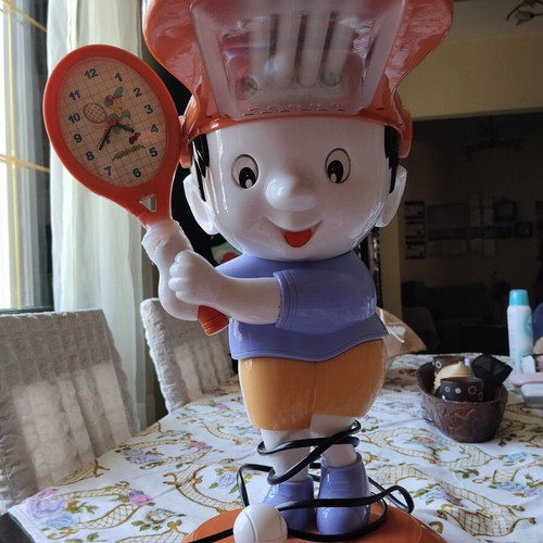 Vintage children's table lamp Horoz HL 047 tennis player used