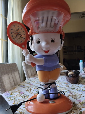 Vintage children's table lamp Horoz HL 047 tennis player used
