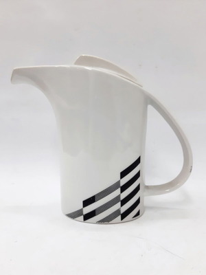 Vintage porcelain ewer from Razgrad 1970s like new, geometric design