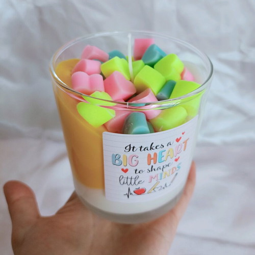 Teacher candle new, handmade gift for teacher
