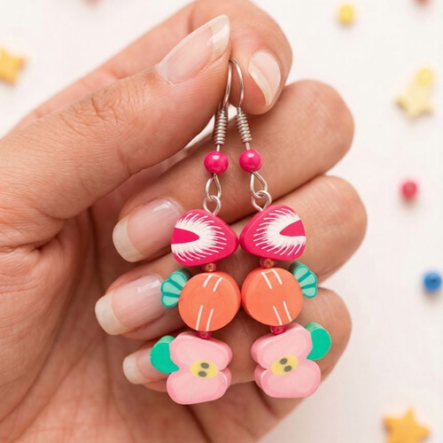 Handmade Y2K Three-Fruits Combo Earrings colorful