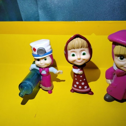 Masha and the Bear collectible figures set of 3 used