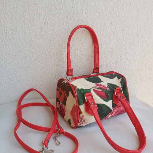 Cylinder bag crossbody like new, multicolor with flower prints