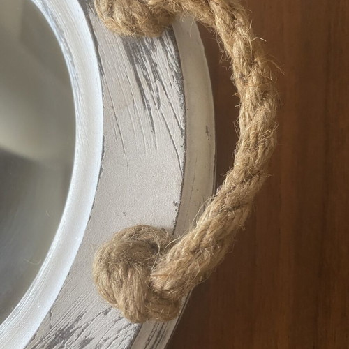 Decorative Shabby Chic Tray Mirror with Rope, Like New