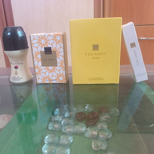 Far Away Classic gift set with deodorant roll-on and mini spray perfume new