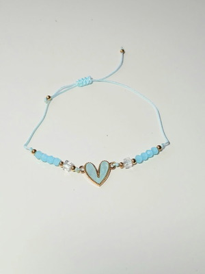 Handmade macrame bracelet with turquoise heart, new