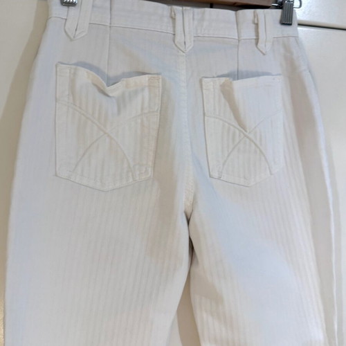White long jeans XS/S like new with embossed striped pattern