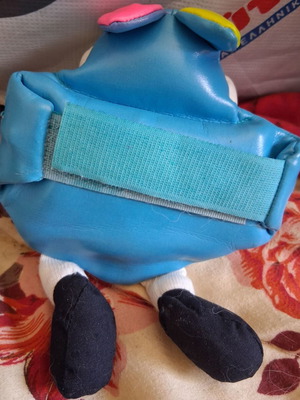 Children's Wallet like new, blue and white, wrist or arm strap