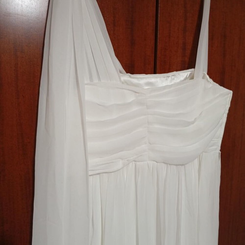 Luxury dress new from muslin and silk white