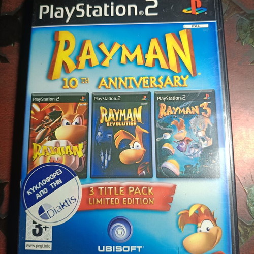 Rayman 10th Anniversary PS2 used, 3 Title Pack Limited Edition
