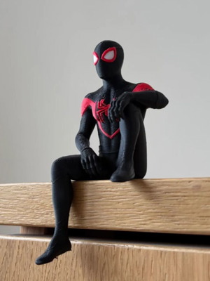 Miles Morales Sitting on Shelf Figure 3D printed, made to order