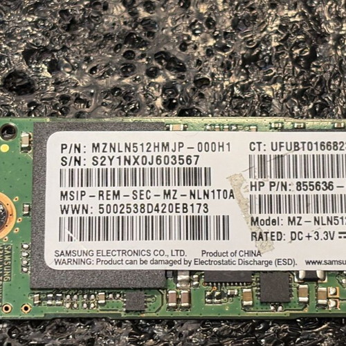 Samsung PM971a 512GB M2-2280 SSD like new, SATA III, MLC