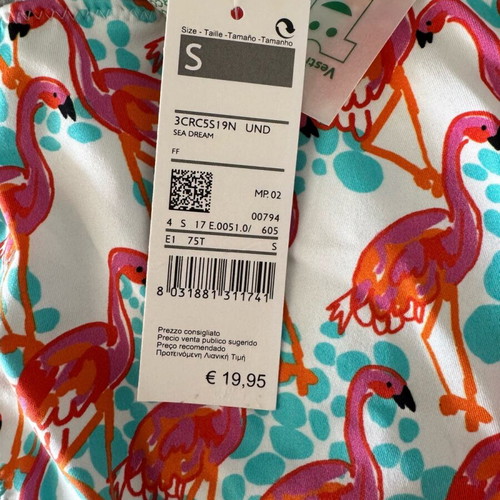 Benetton bikini bottom new, flamingo pattern, size small