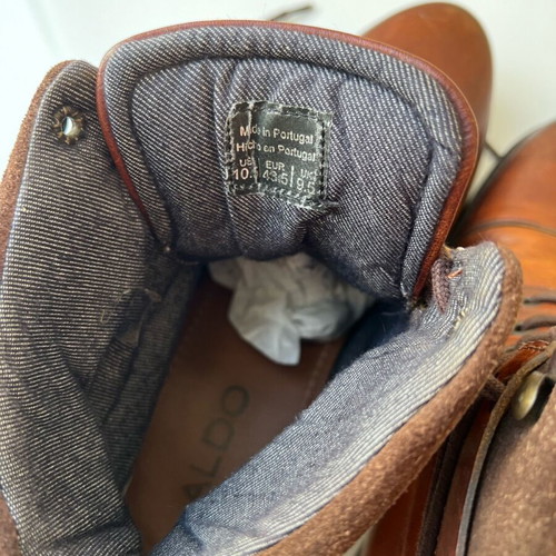 Aldo leather boots like new, brown, size 43.5