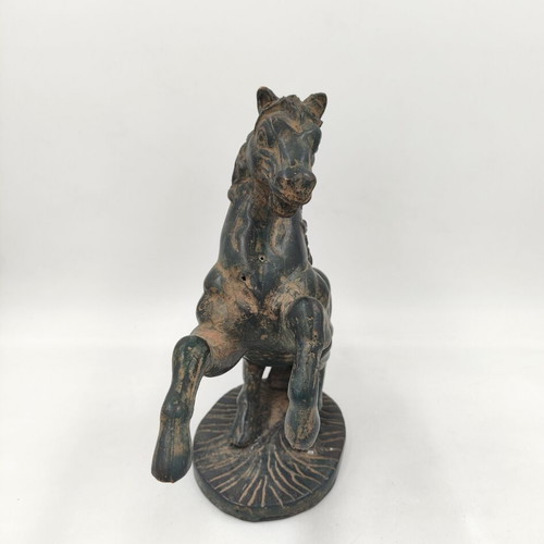Bronze horse sculpture used with patina