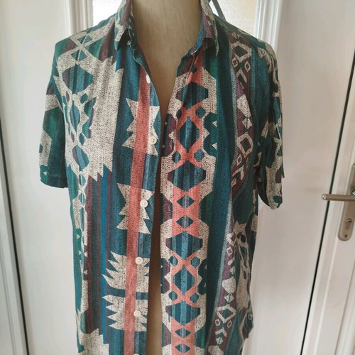 Bershka men's shirt almost new, green, size S
