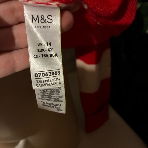 Marks & Spencer sweater like new, white and red, size M