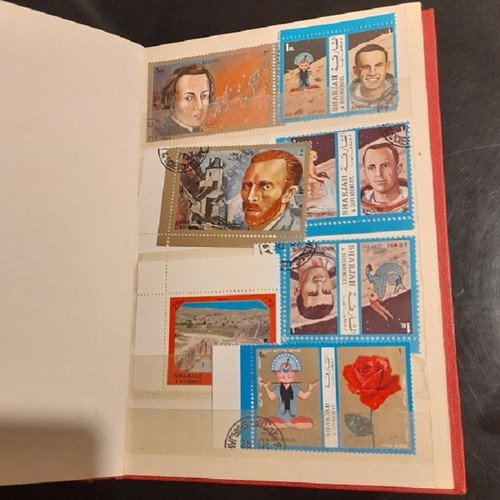 Small album used with thematic sealed and unsealed stamp series