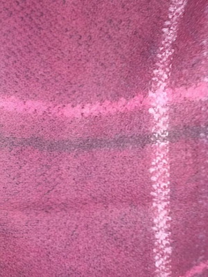 Knitted scarf plaid in shades of purple like new handmade