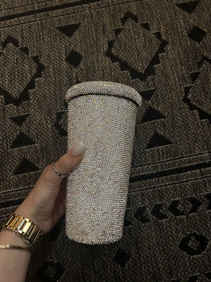 Crystal Thermos Cup with Straw, New