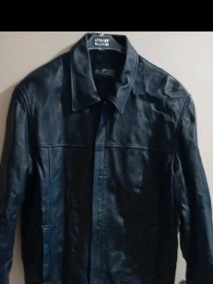 Men's leather jacket size L like new, black