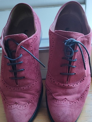 Σουέτ παπούτσια Oxford Brogues Lea-Gu μεταχειρισμένα, μέγεθος 39, κόκκινα