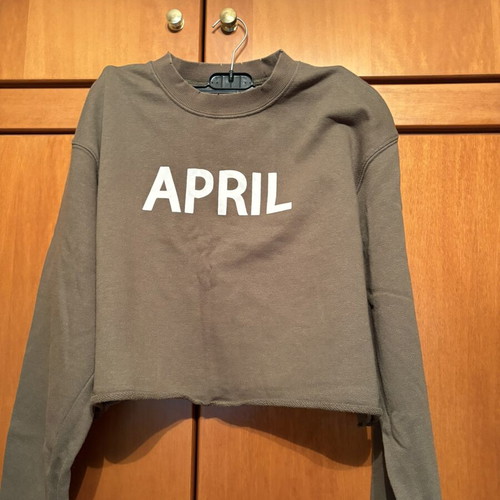Stradivarius crop sweatshirt like new, green, size M
