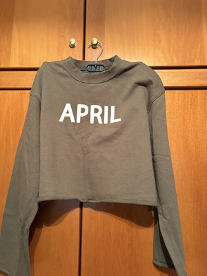 Stradivarius crop sweatshirt like new, green, size M
