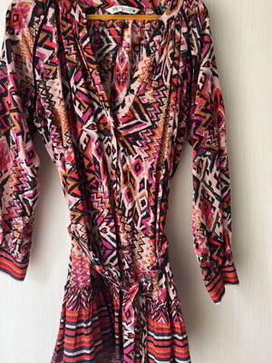 Zara mini dress boho like new, multicolor, size XS