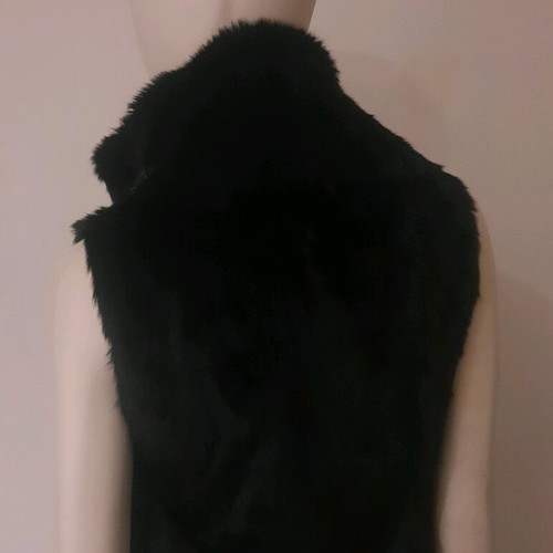 Women's vest like new, natural rabbit fur, black