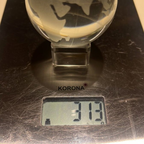 Crystal globe desk decor used with engraved continents and meridians