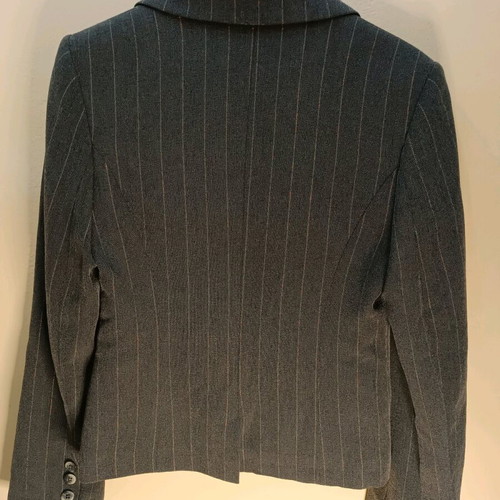 Positive Grey Pantsuit Set with Thin Stripe Like New
