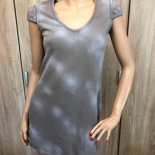 Derpouli dress, cotton blend, white and brown