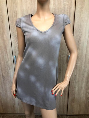 Derpouli dress, cotton blend, white and brown