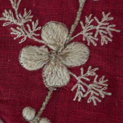 Serving tray doily like new with hand-stitched festoon embroidery 28 cm