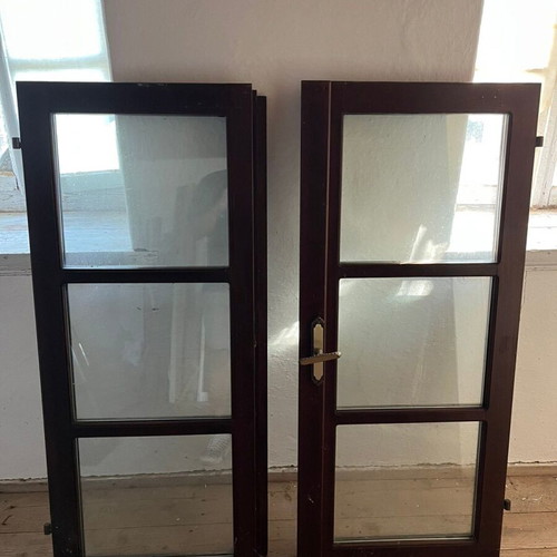 Traditional wooden doors and windows set, double glazed