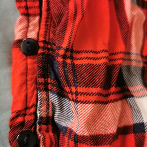 Bershka checked sleeveless shirt used, XS, red blue white