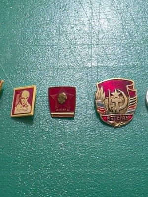 Set of 5 Soviet-era lapel pins from former socialist countries