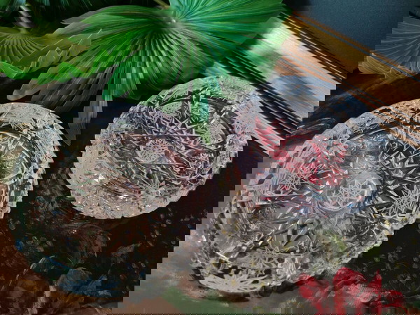 Heavy crystal cut  ashtrays 1970s