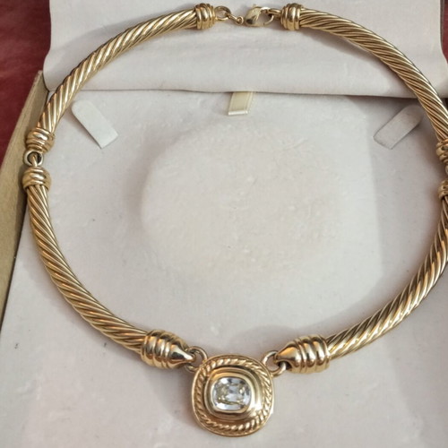 Choker necklace faux 90s with zirconia like new
