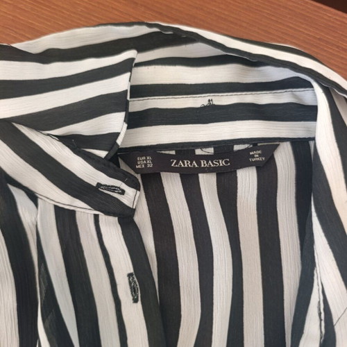 Zara striped shirt used, size XL, black and white