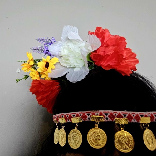 Handmade diadem and prochelnik set new, folk motifs