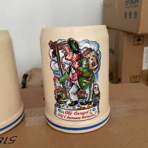 German ceramic beer mugs collection new, set of 3 pieces