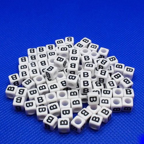 Acrylic Letter B Beads 6mm Pack of 100 New