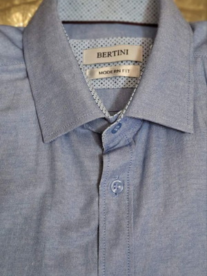 Bertini men's long-sleeve shirt like new, size large, blue